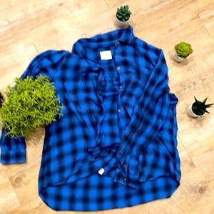 American Eagle blue flannel size XL